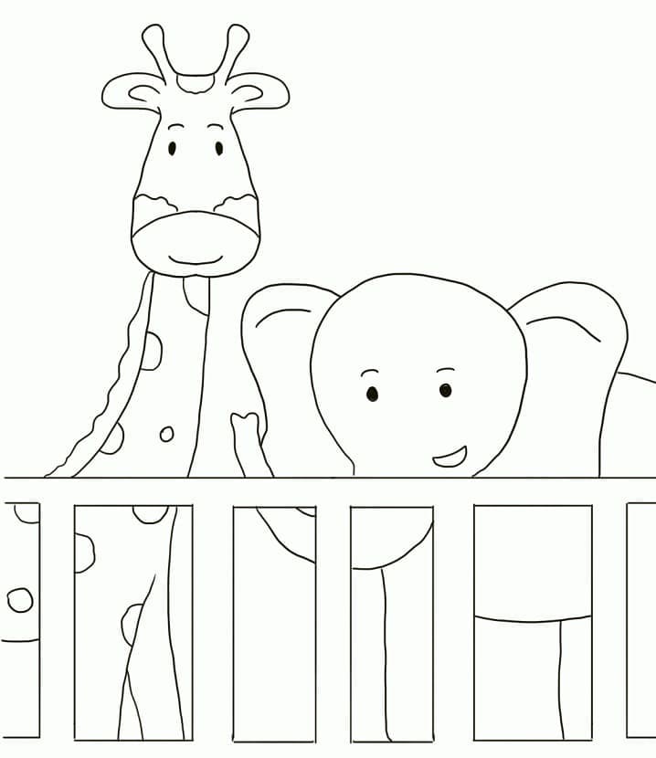 Simple Zoo coloring page Download, Print or Color Online for Free