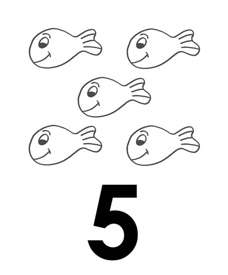 Five Fishes coloring page Download, Print or Color Online for Free