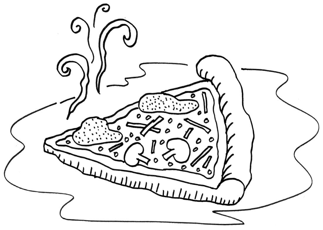 Hot Pizza Slice coloring page Download, Print or Color Online for Free