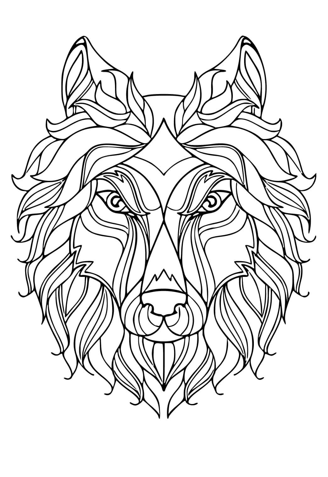 Normal Wolf Mandala coloring page Download, Print or Color Online for