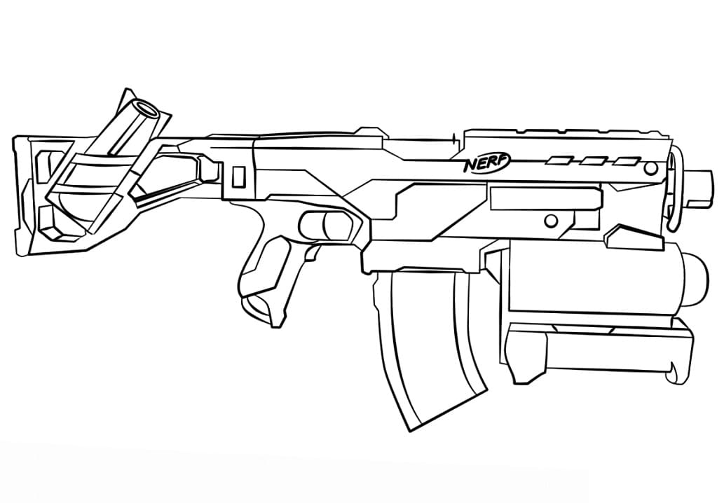 Printable Nerf Gun coloring page Download, Print or Color Online for Free
