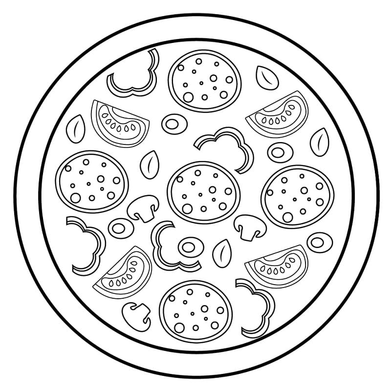 Simple Pizza coloring page - Download, Print or Color Online for Free