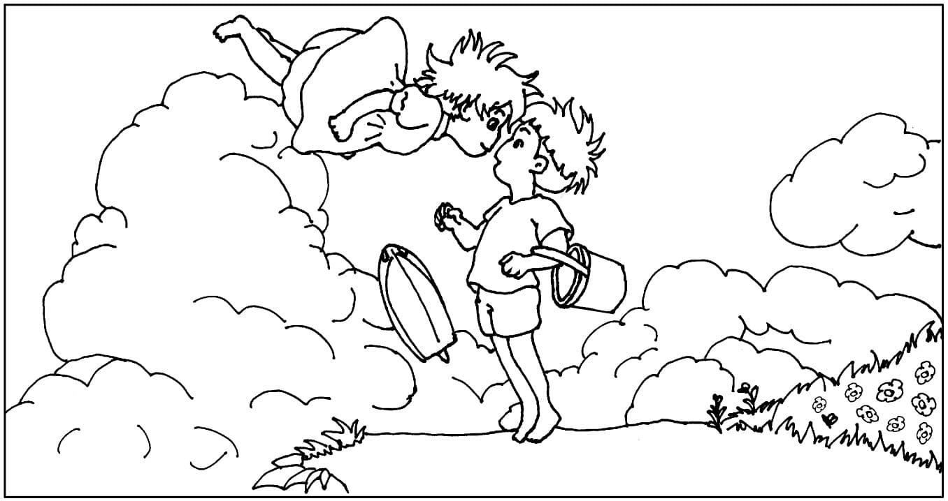 Sosuke and Ponyo coloring page Download, Print or Color Online for Free