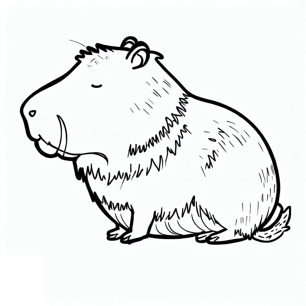 Baby Capybara coloring page Download, Print or Color Online for Free