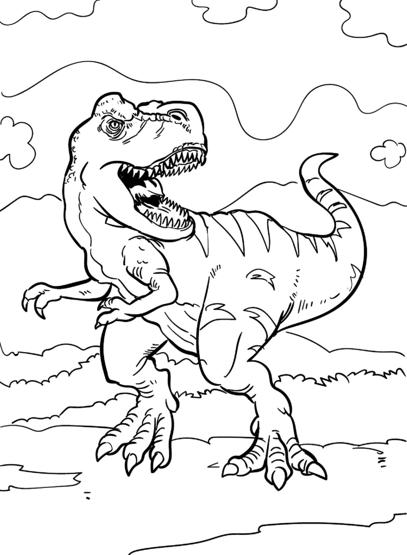 Basic TRex coloring page Download, Print or Color Online for Free