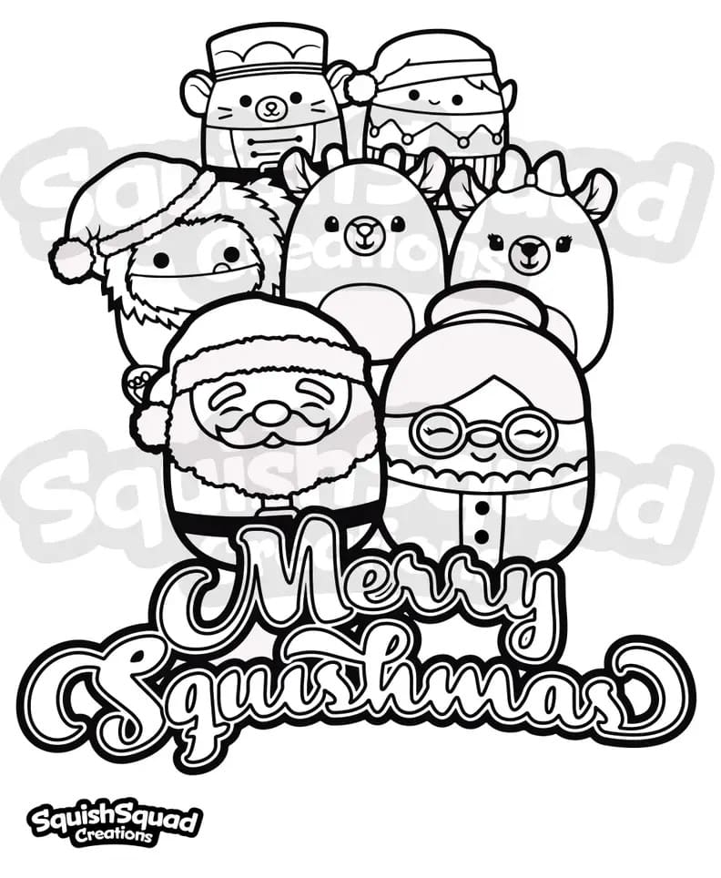 Merry Squishmas Squishmallows coloring page Download, Print or Color