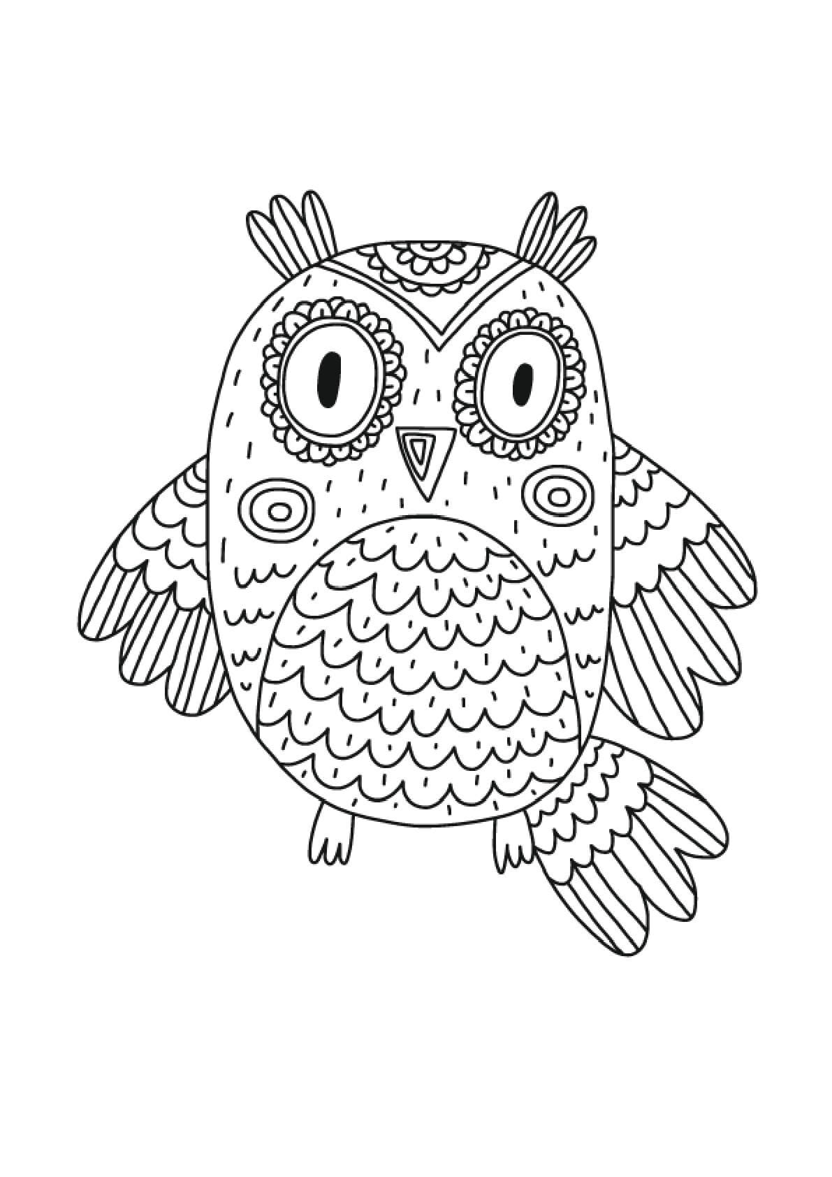 Normal Owl Mandala coloring page Download, Print or Color Online for Free