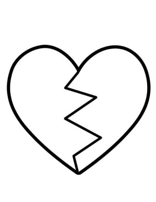 Broken Heart Free Drawing coloring page Download, Print or Color