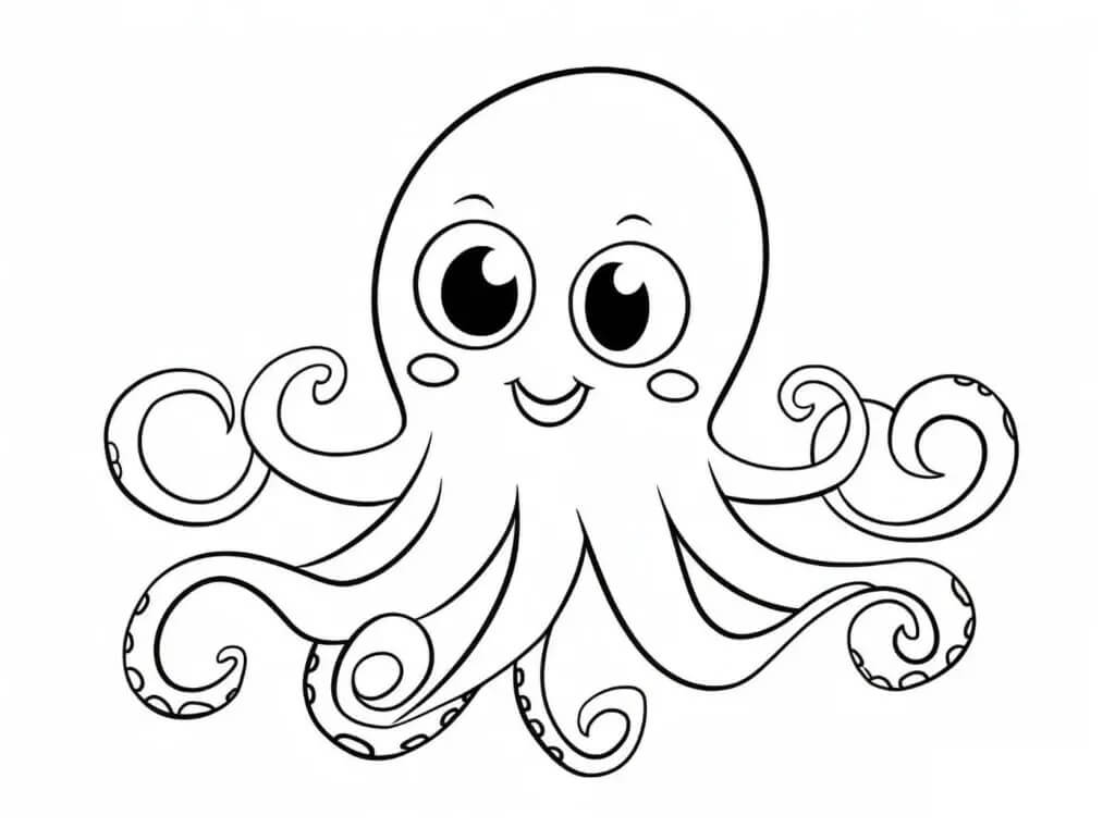 Cute Little Octopus coloring page Download, Print or Color Online for