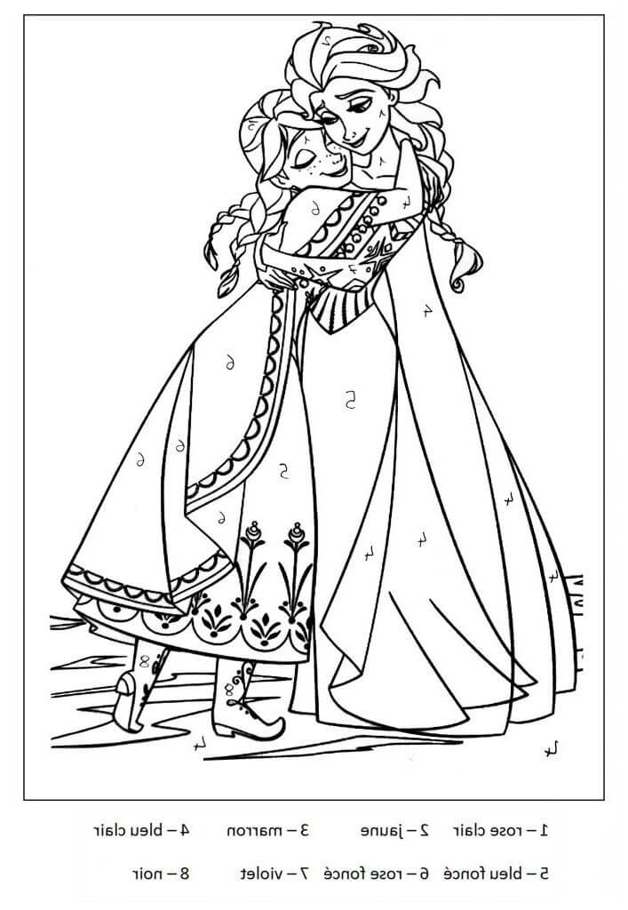 Frozen Color By Numbers Coloring Pages