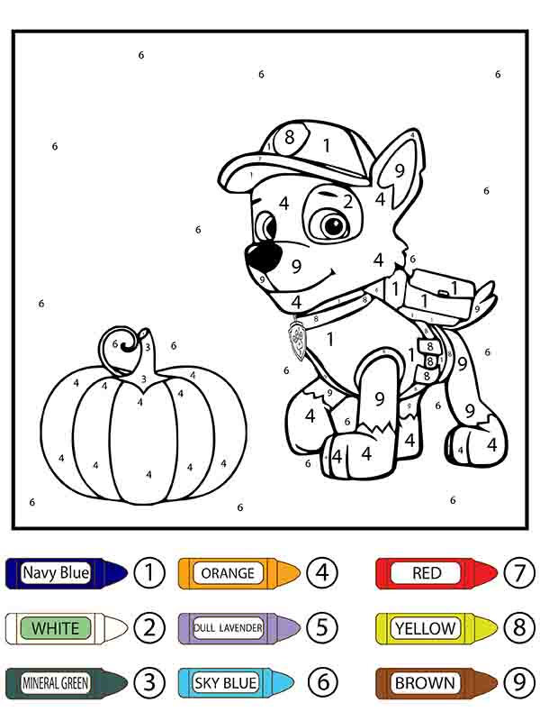 Everest With Pumkin Color By Number coloring page Download, Print or