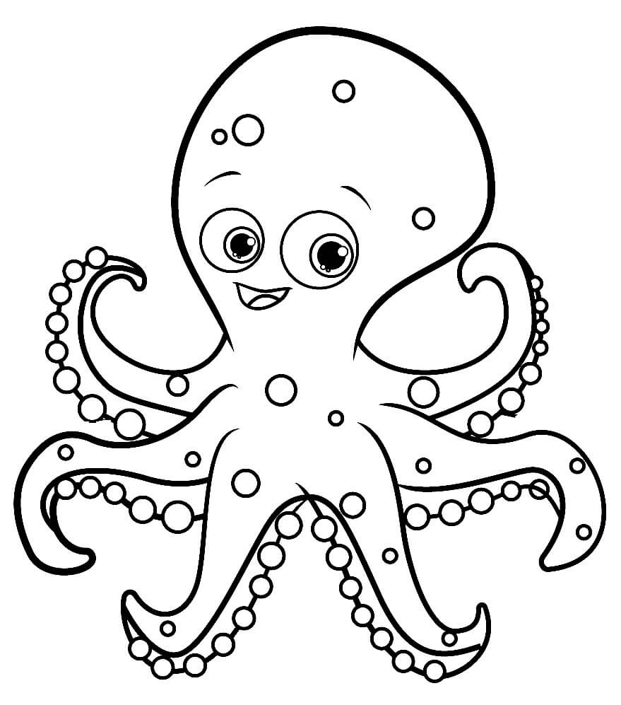 Fun Cute Octopus coloring page Download, Print or Color Online for Free