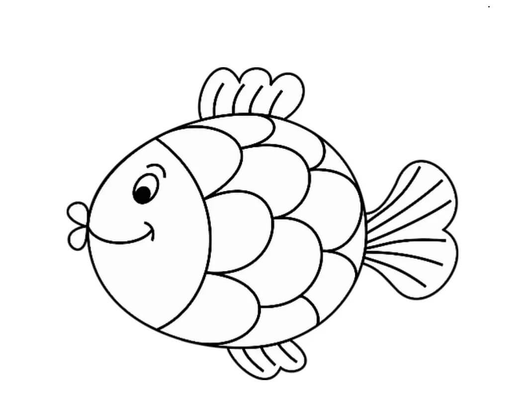 Funny Rainbow Fish coloring page Download, Print or Color Online for Free