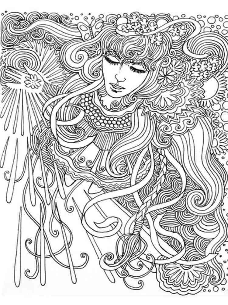 Girl Trippy coloring page Download, Print or Color Online for Free