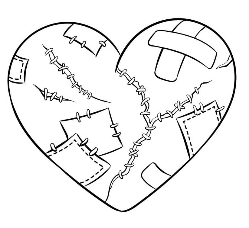 Normal Broken Heart coloring page Download, Print or Color Online for