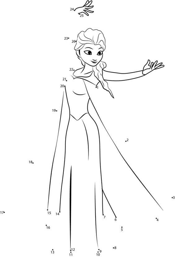 Elsa Color By Number coloring pages - ColoringLib