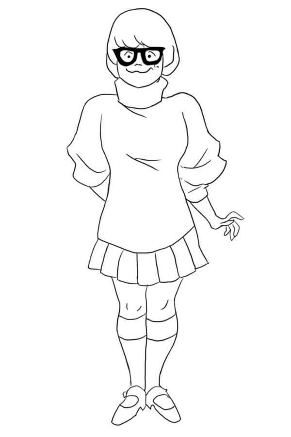 Smiling Velma Dinkley coloring page Download, Print or Color Online