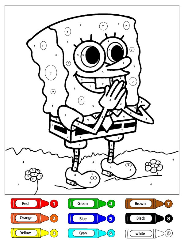 Spongebob Squarepants Color By Number Cool Book For K vrogue.co