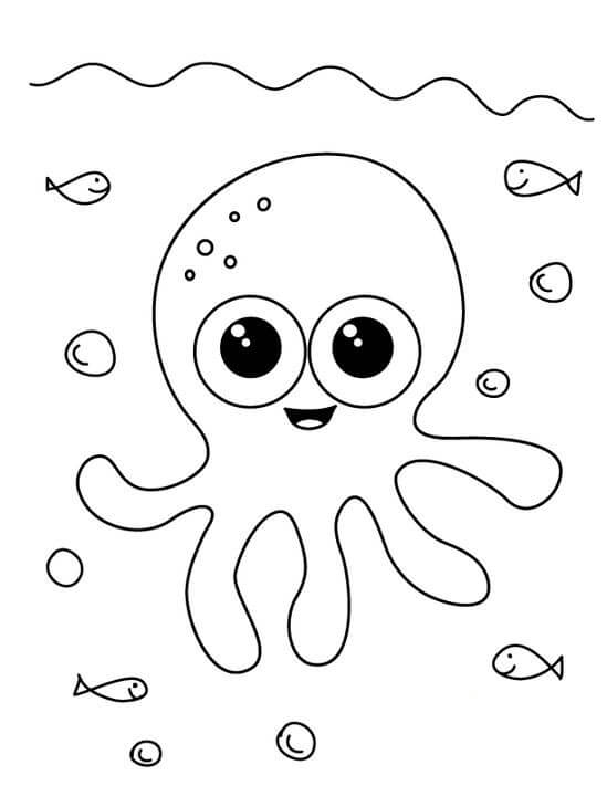 Very Simple Octopus coloring page Download, Print or Color Online for