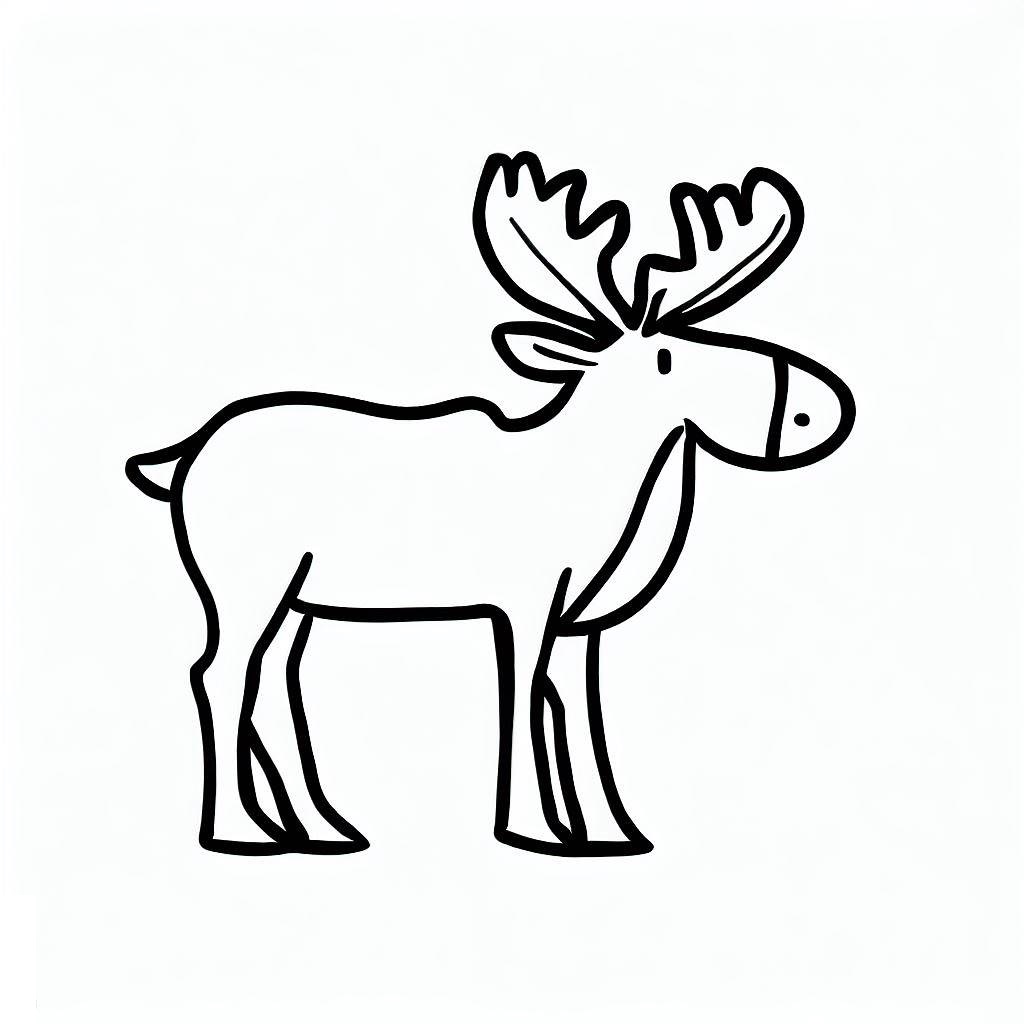 Basic Moose coloring page Download, Print or Color Online for Free