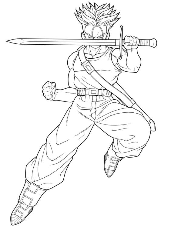 Dragon Ball Z Future Trunks coloring page Download, Print or Color