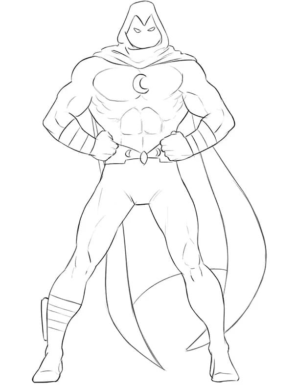 Free Moon Knight coloring page Download, Print or Color Online for Free
