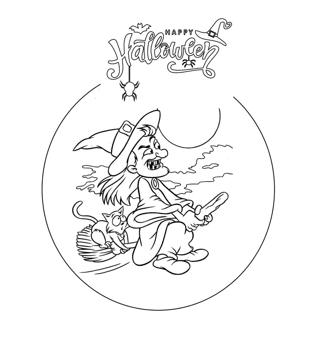 Halloween Witch coloring page Download, Print or Color Online for Free