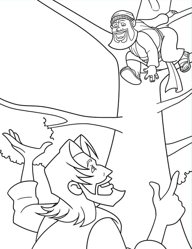 Jesus and Zacchaeus coloring page Download, Print or Color Online for