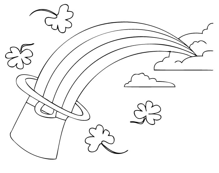 Leprechaun And Rainbow Coloring Pages