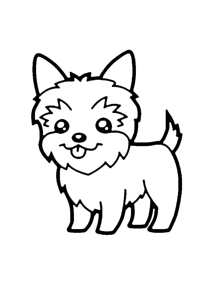 Printable Cute Yorkie coloring page Download, Print or Color Online