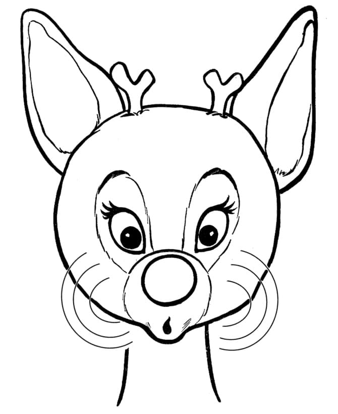 Rudolph Face coloring page Download, Print or Color Online for Free