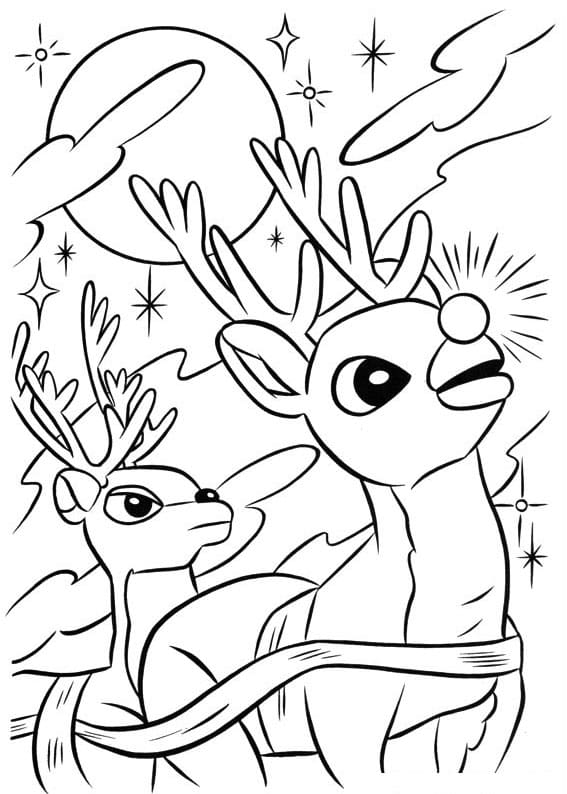 Rudolph Printable coloring page - Download, Print or Color Online for Free