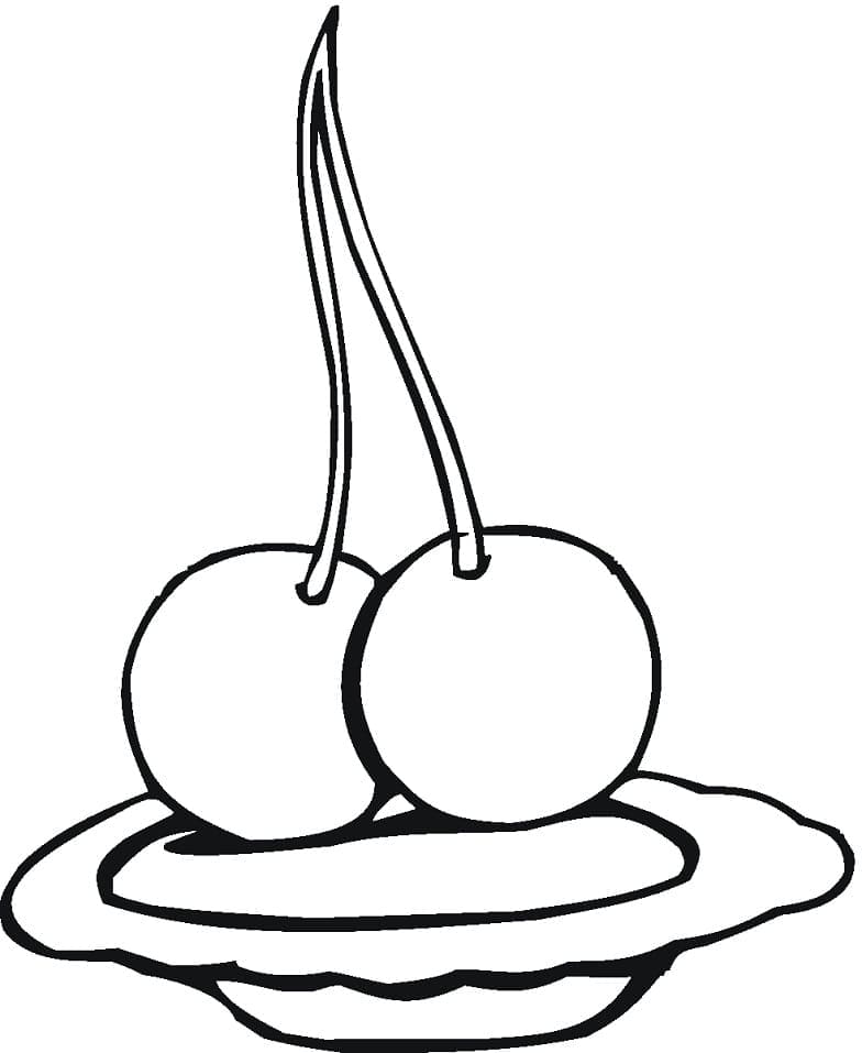 Two Cherries coloring page Download, Print or Color Online for Free
