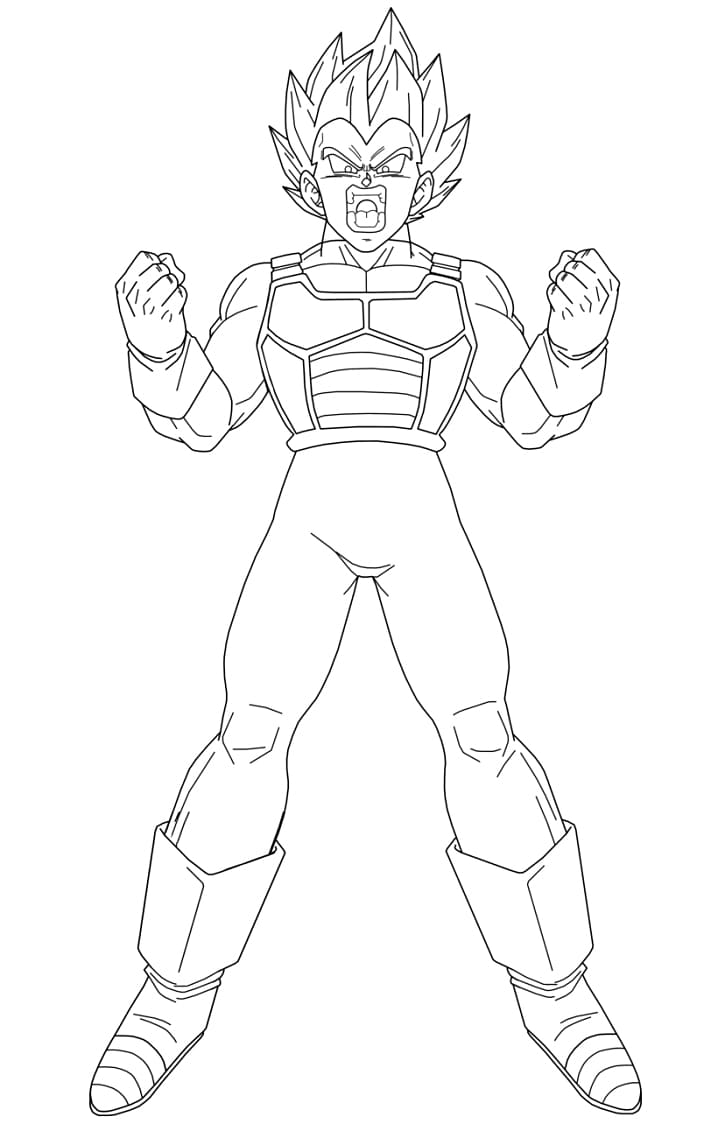 Vegeta in Dragon Ball coloring page Download, Print or Color Online