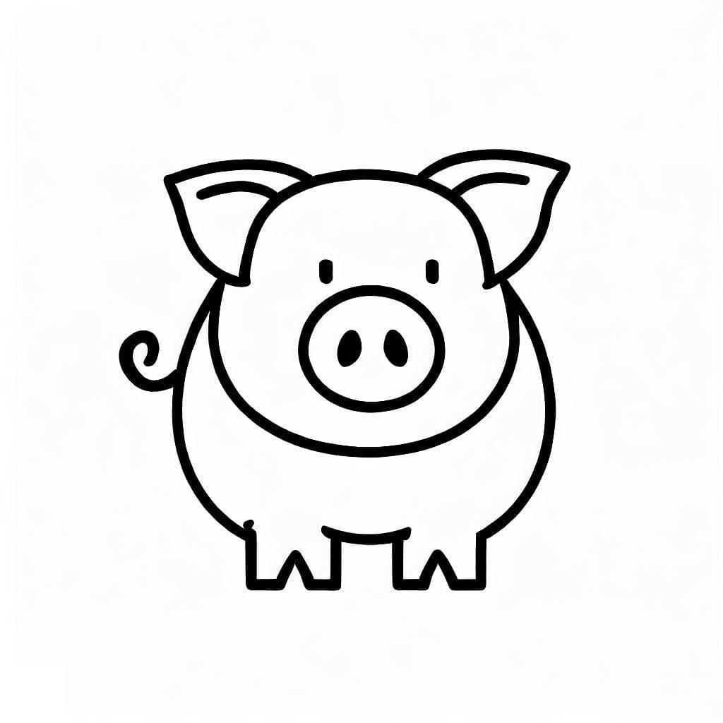 Very Simple Pig coloring page Download, Print or Color Online for Free