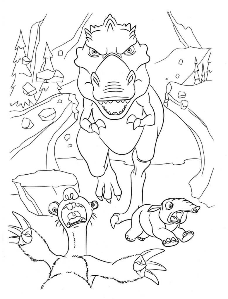 Dinosaur Running coloring page Download, Print or Color Online for Free