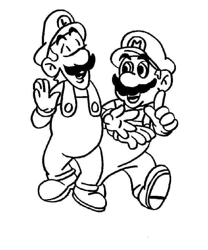 Drawing Mario And Luigi Walks coloring page Download, Print or Color