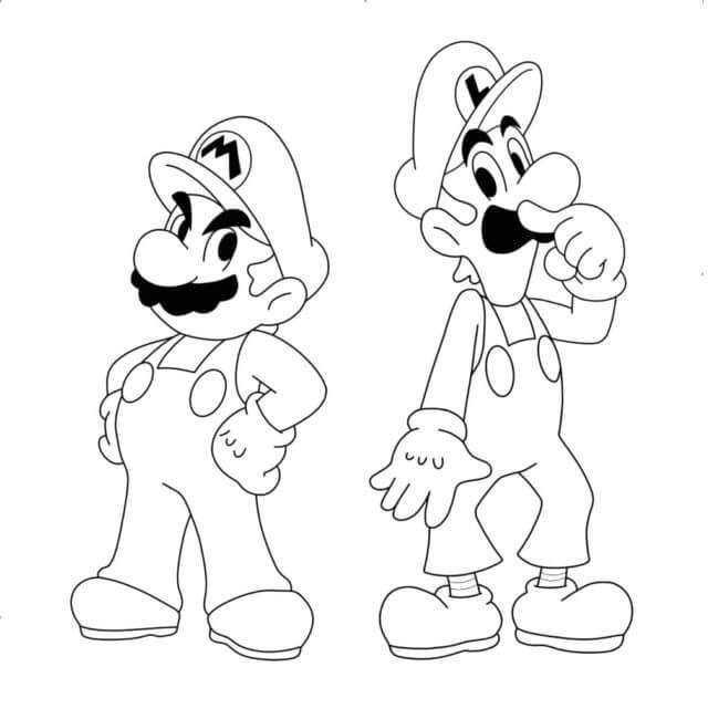 Mario And Luigi Free Idea coloring page Download, Print or Color