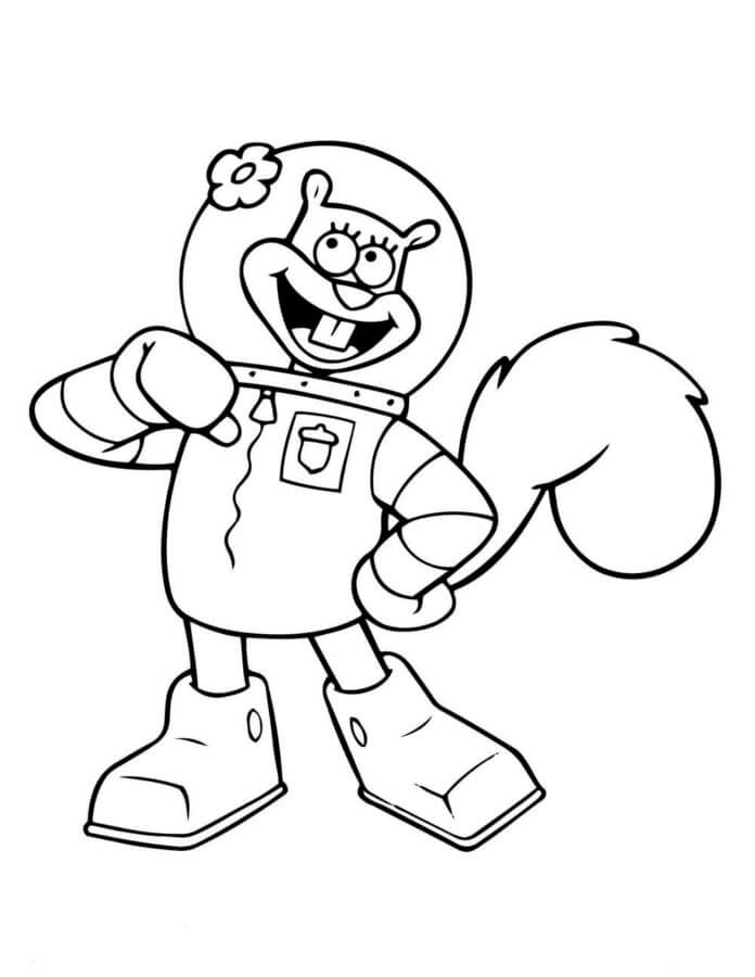 Nice Sandy Cheeks coloring page Download, Print or Color Online for Free