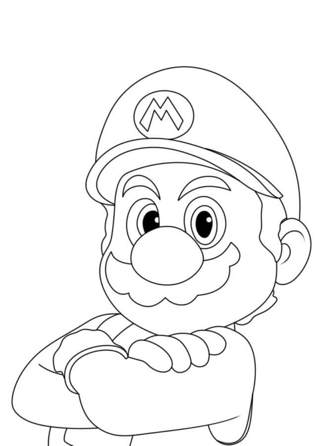 Portrait of Mario coloring page Download, Print or Color Online for Free