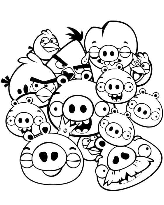 Angry Birds Pigs coloring page Download, Print or Color Online for Free
