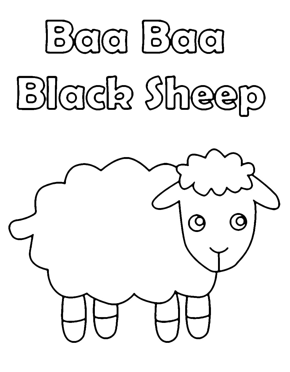 Baa Baa Black Sheep Coloring Page