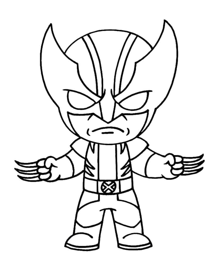 Cute Chibi Wolverine coloring page Download, Print or Color Online