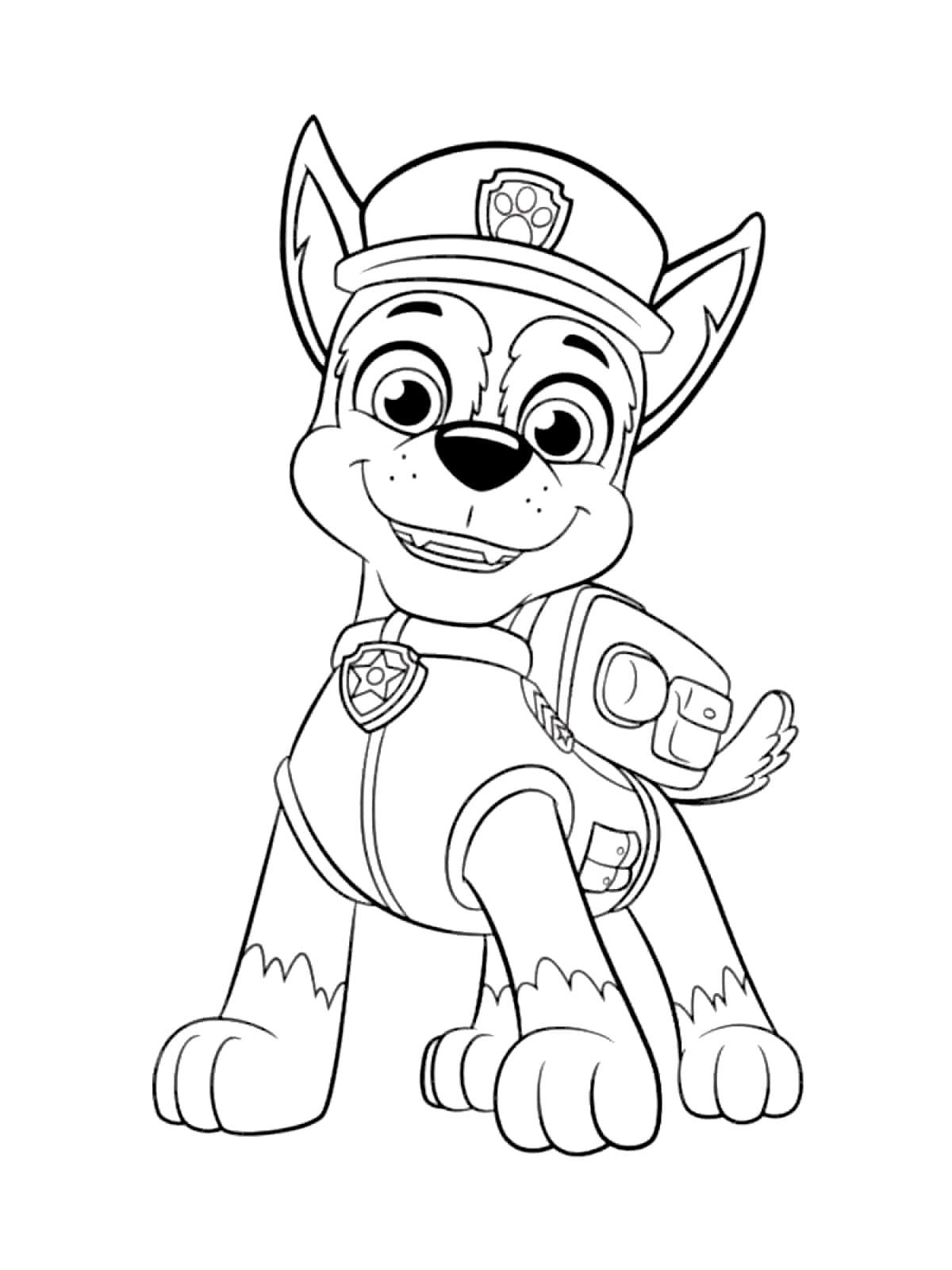 Smiling Chase coloring page Download, Print or Color Online for Free