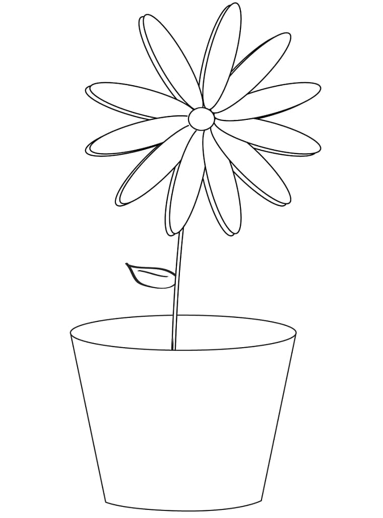 Very Simple Daisy coloring page Download, Print or Color Online for Free