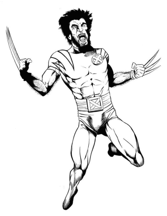 Wolverine XMen coloring page Download, Print or Color Online for Free