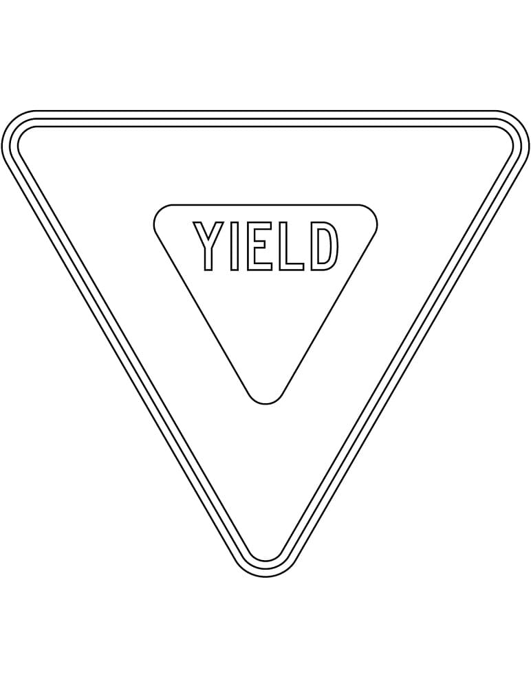 Yield Sign coloring page Download, Print or Color Online for Free