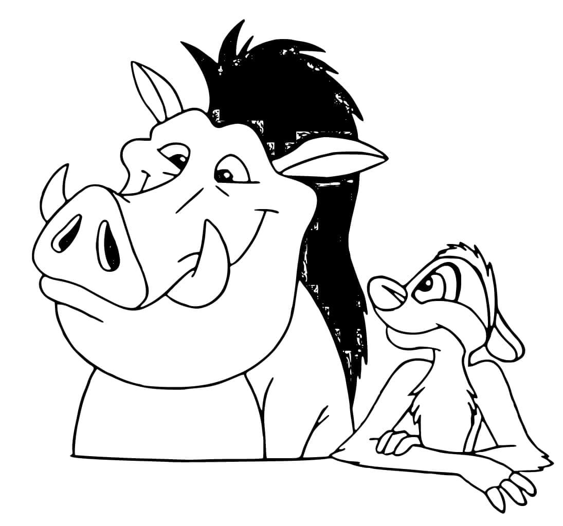 Lion King Timon And Pumbaa Drawing
