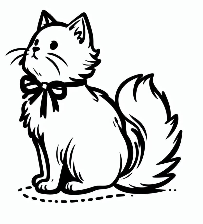 A Pretty Cat coloring page Download, Print or Color Online for Free