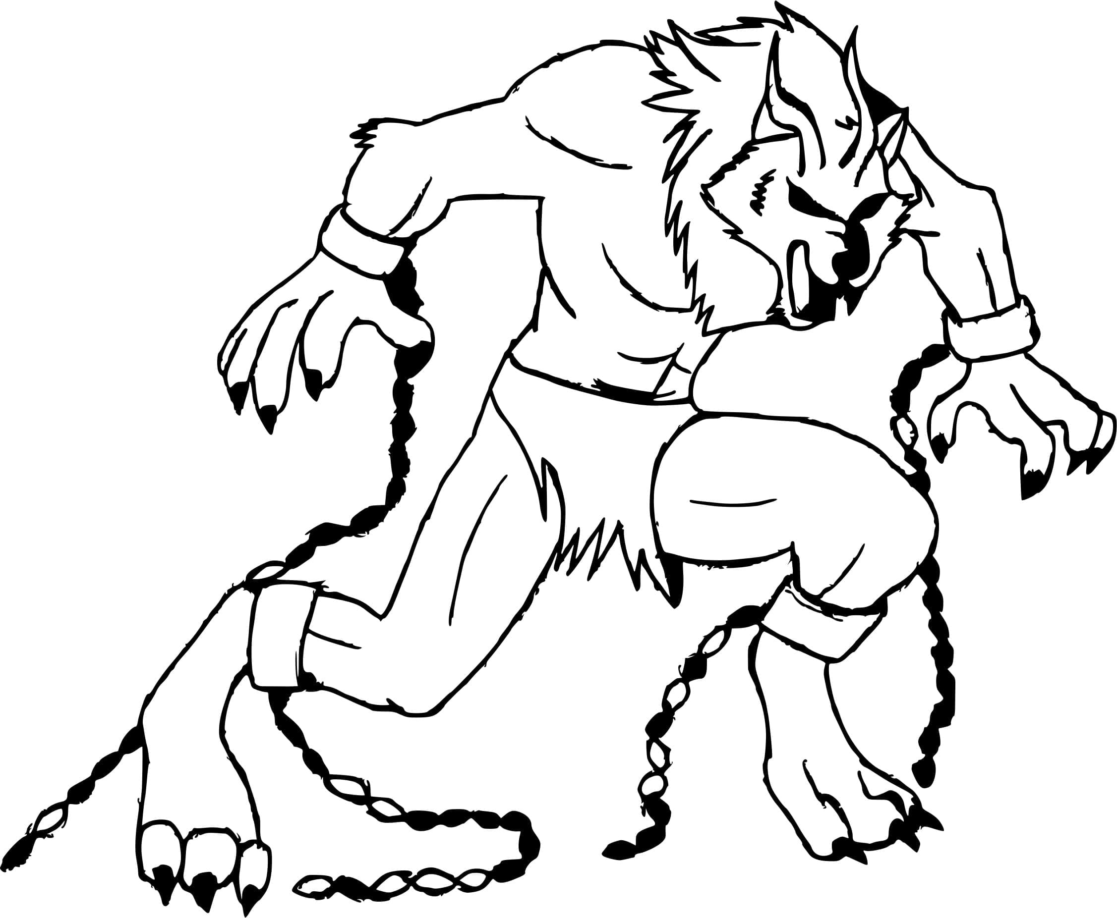 A Werewolf coloring page Download, Print or Color Online for Free
